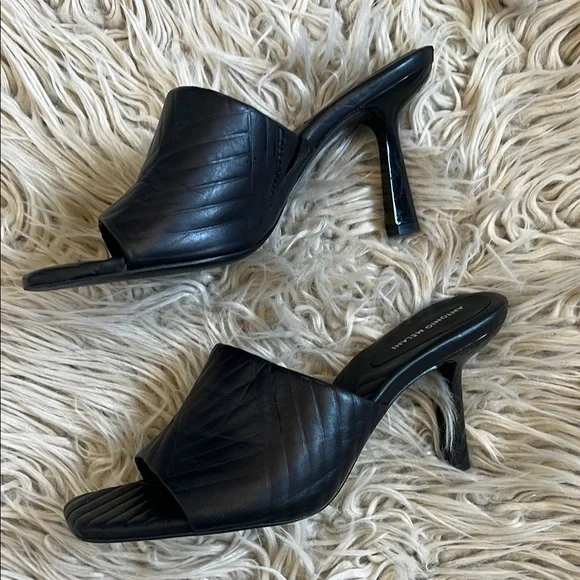 Elegant Black Heeled Mules - Picture 1 of 13